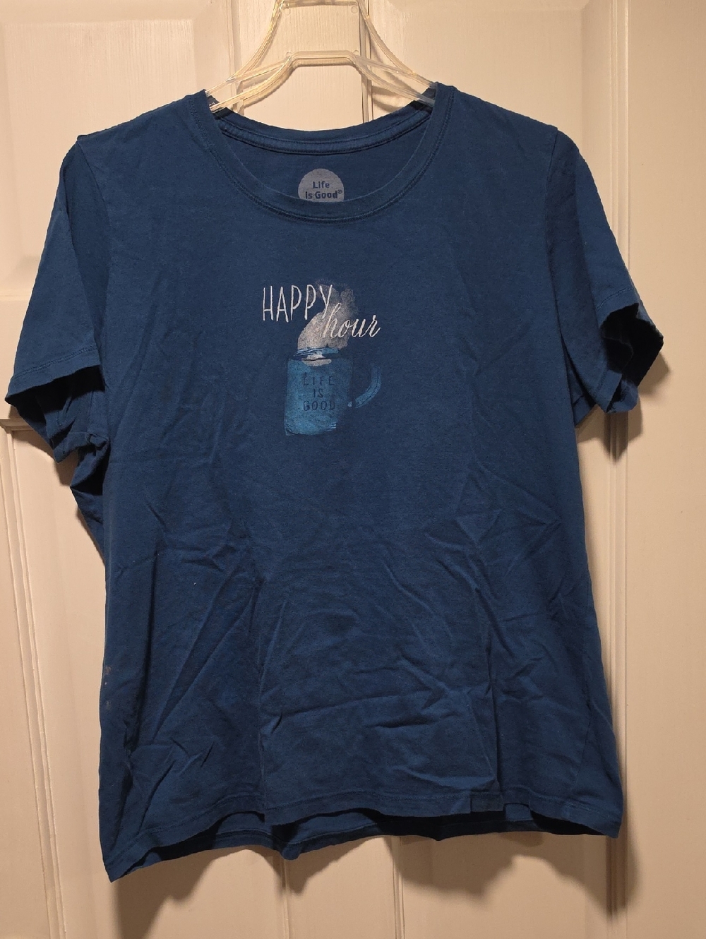 Life Is Good Blue "Happy Hour" Graphic Tee